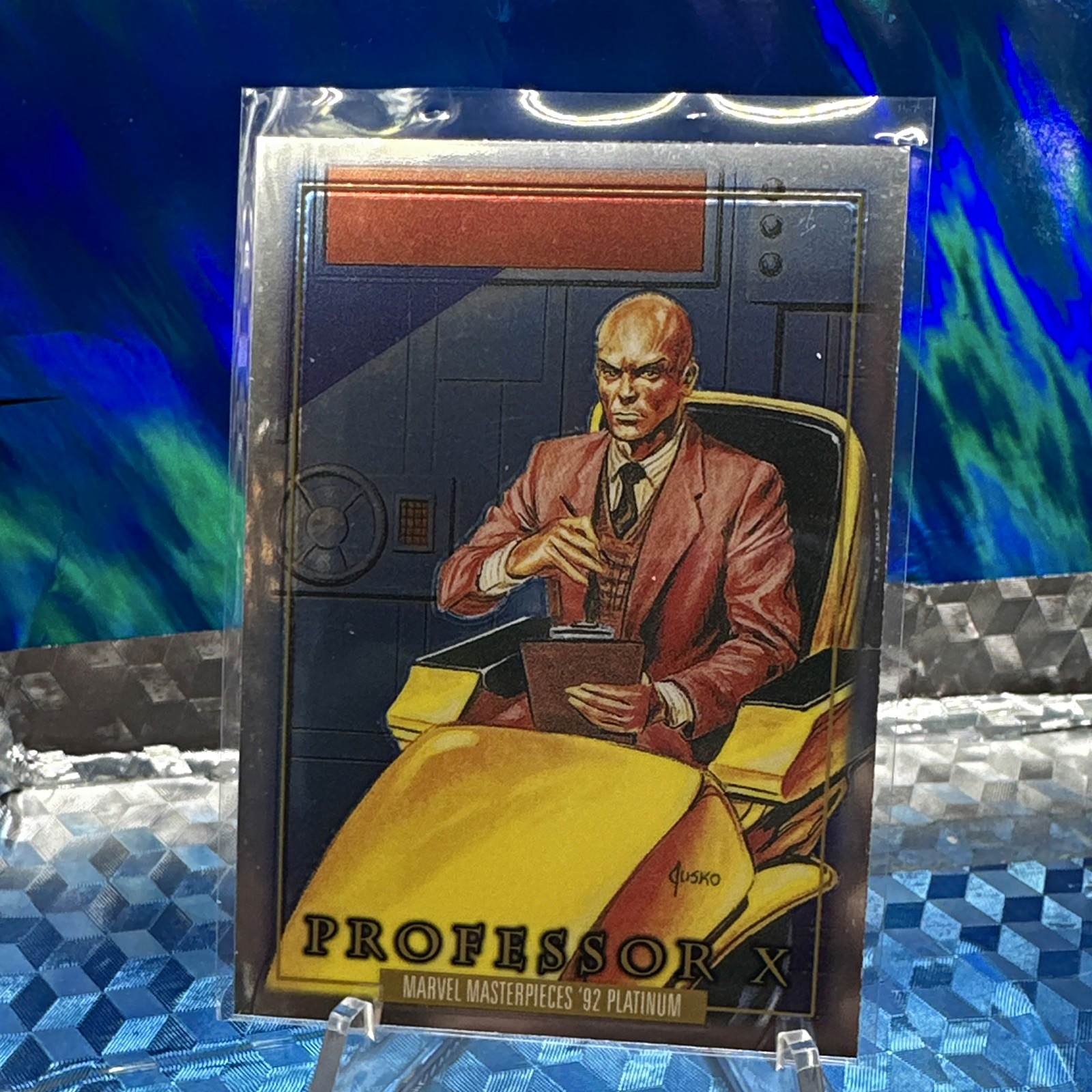 Marvel Masterpieces '92 Platinum Professor X #X Joe Jusko Trading Card 1992