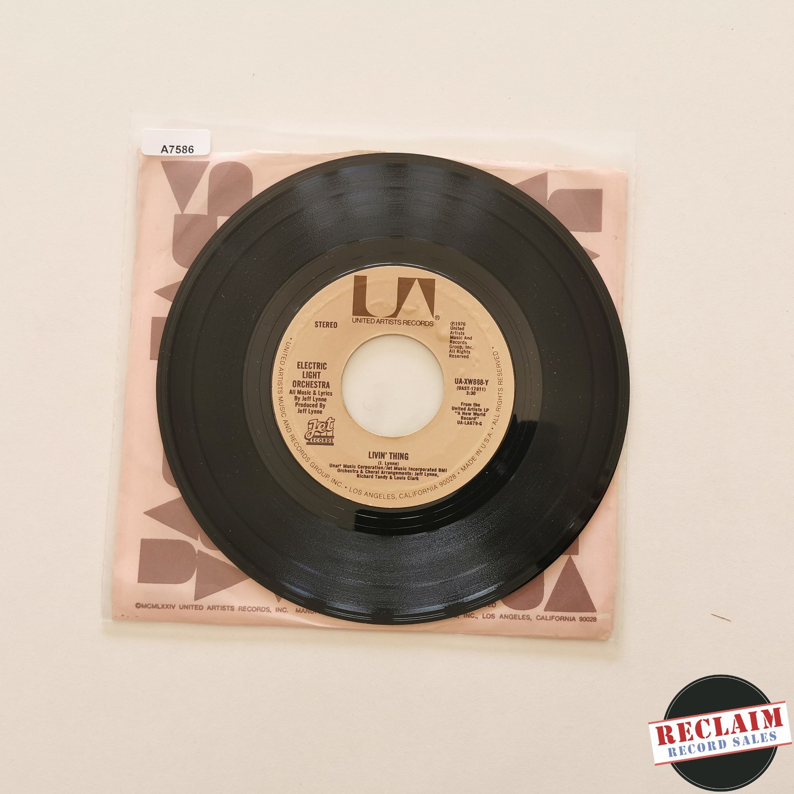 electric light orchestra - livin thing 7" vinyl record VG