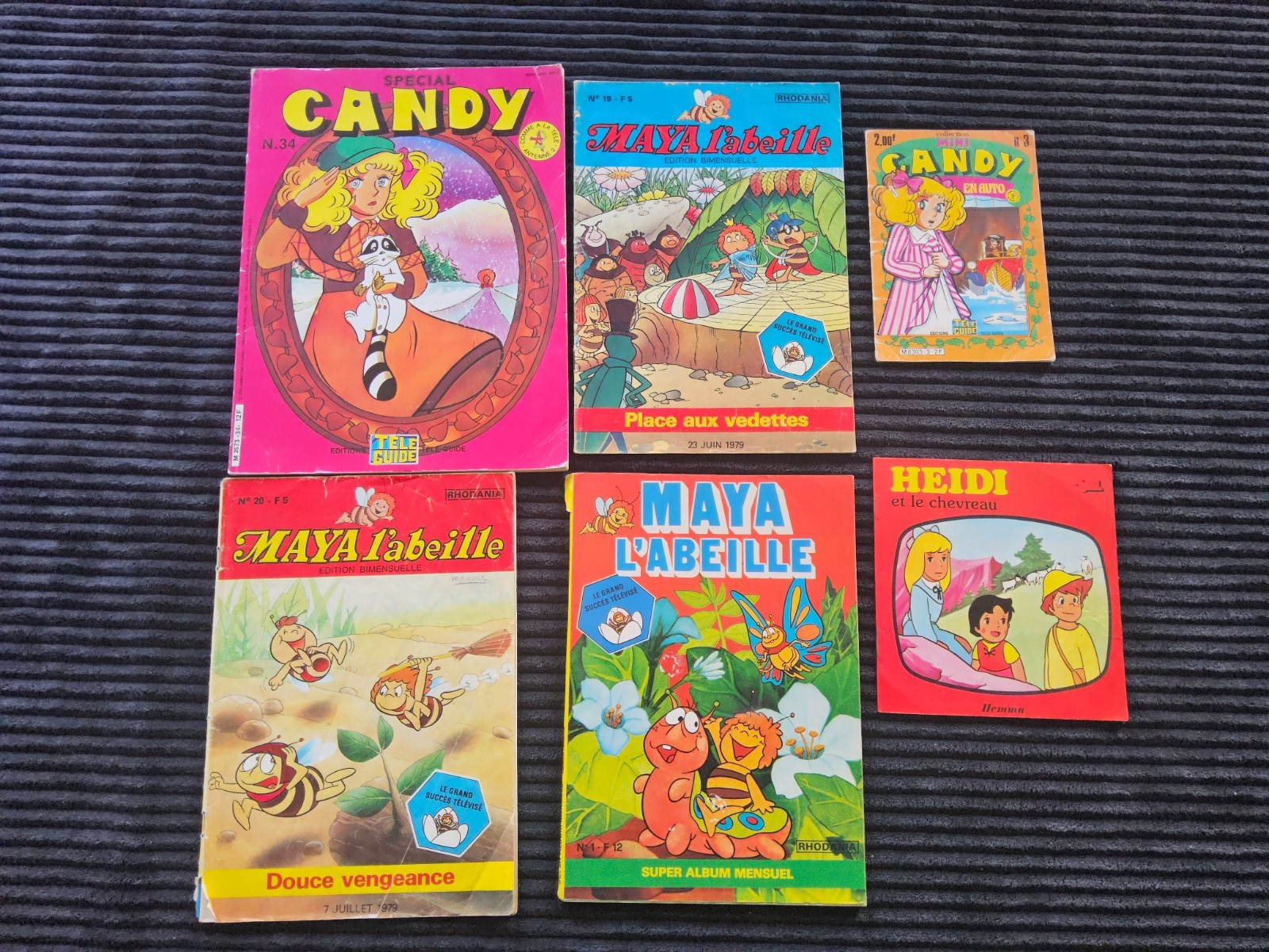 Lot de 6 bd - Candy - Heidi - Maya l’abeille - Club Dorothée - BE