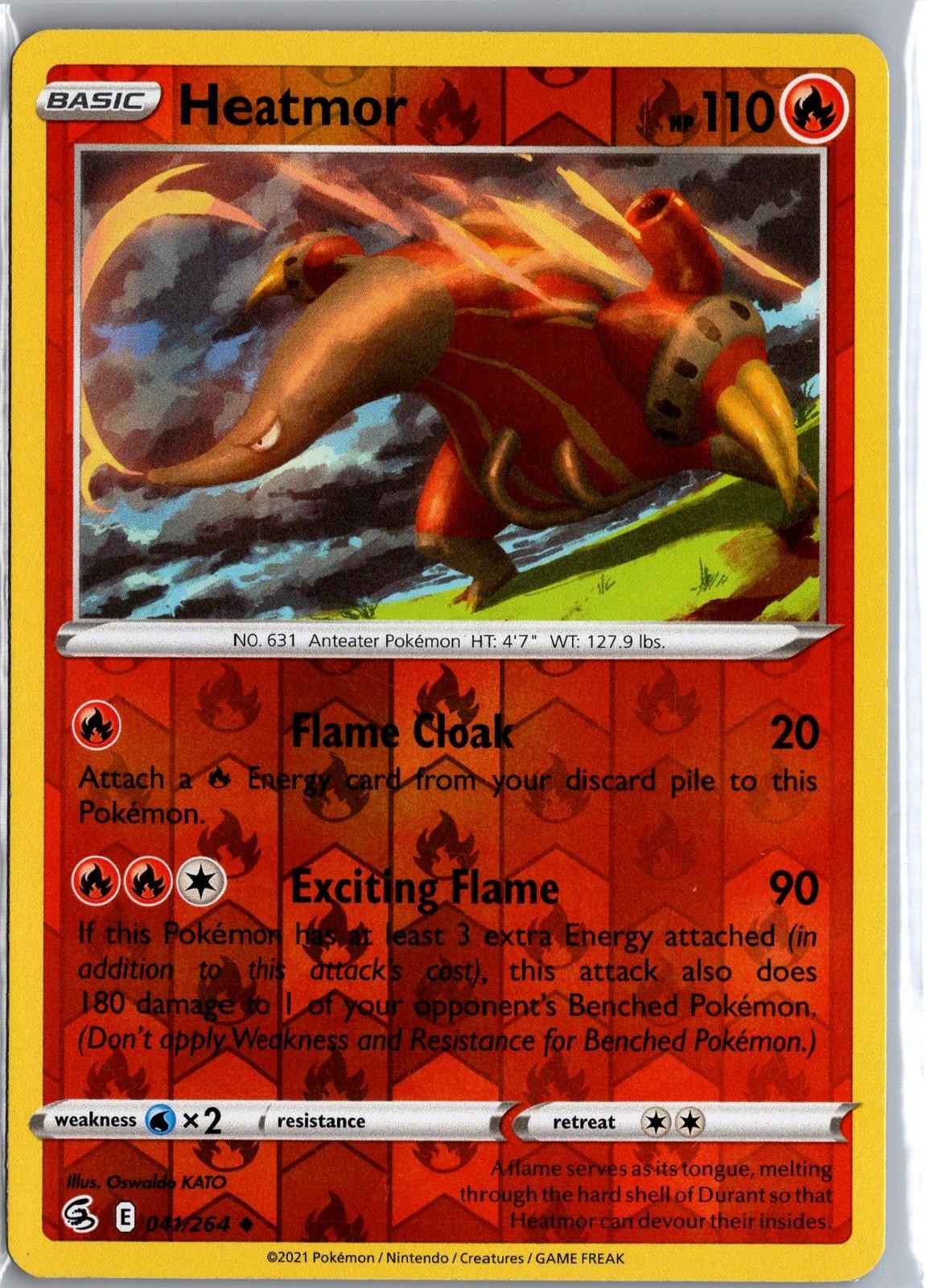 Heatmor 041/264 Uncommon Fusion Strike Pokemon Reverse Holo leggermente giocato