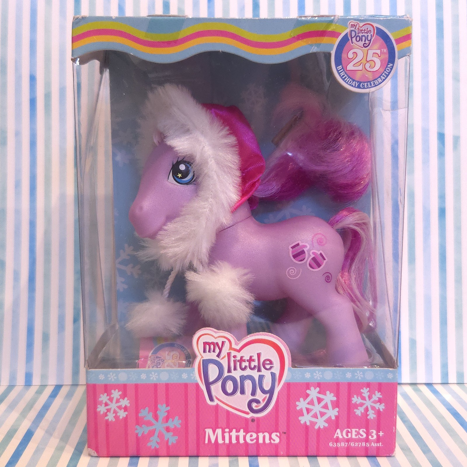 G3 My Little Pony MITTENS 2007 Pony natalizio invernale nuovo con scatola
