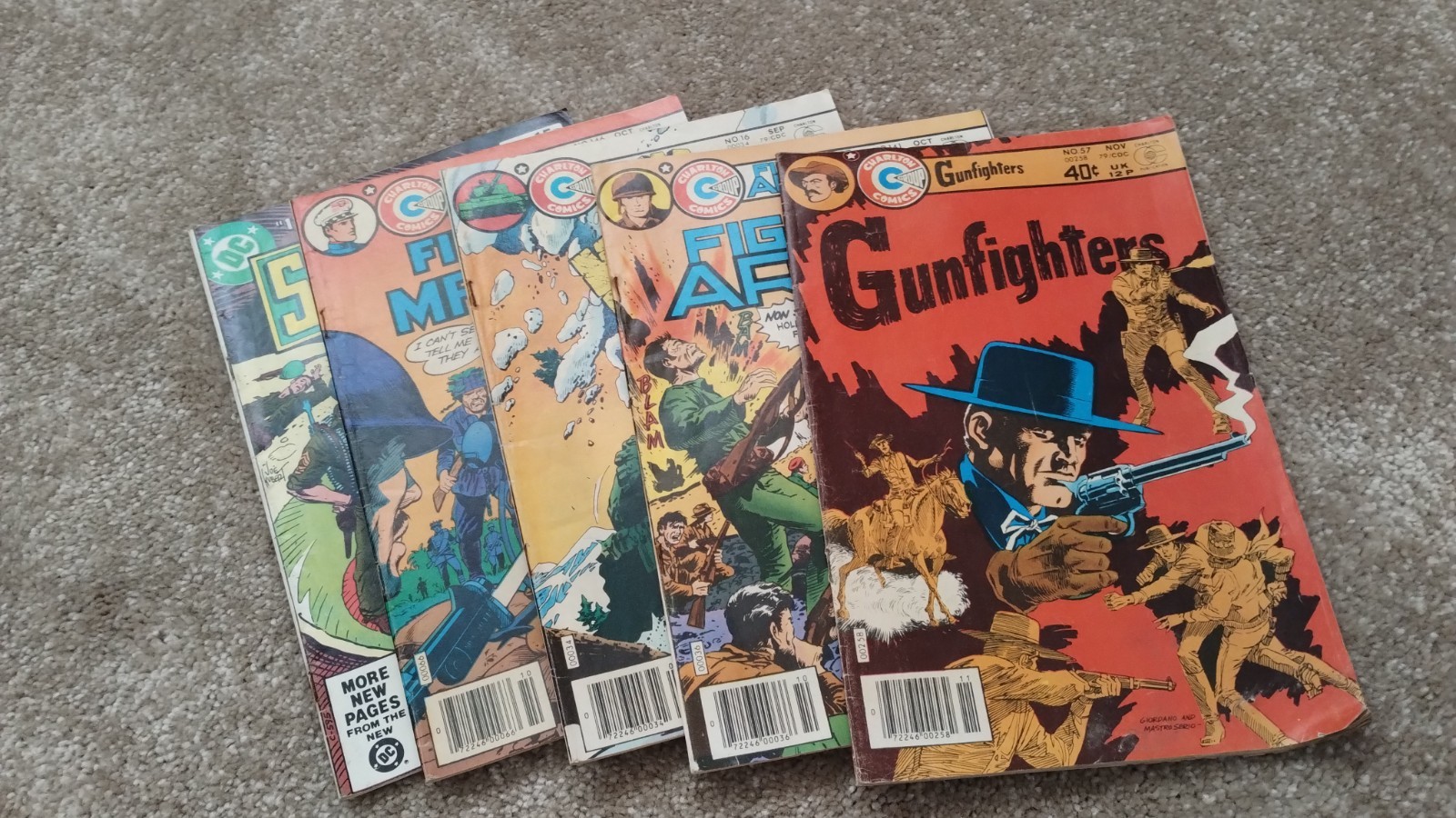 4 x Charlton Comics Mixed Titles + 1 DC Sgt Rock Comic