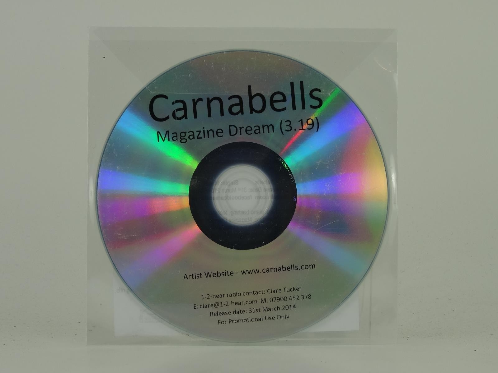 CARNABELLS MAGAZINE DREAM (D5) 1 Track Promo CD Single including Plastic Sleeve 