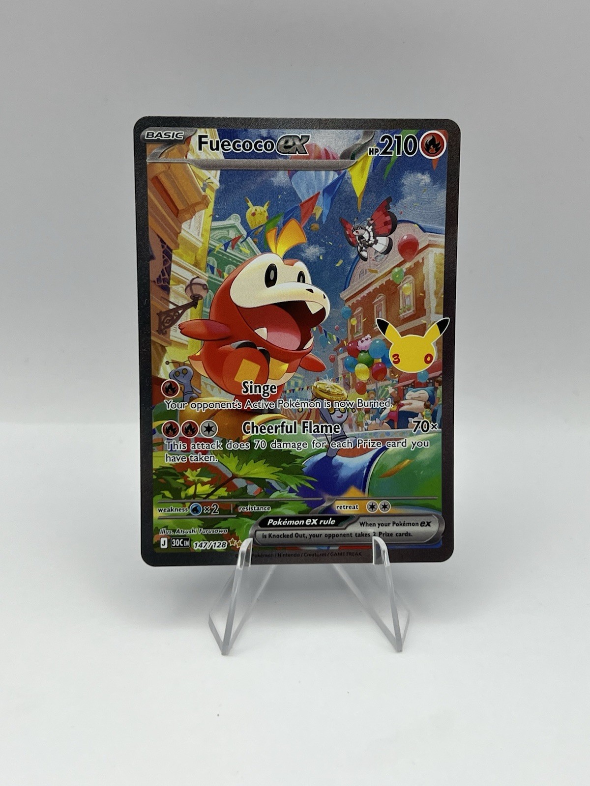 Pokemon TCG Fuecoco ex 147/128 30° Anniversario Full Art Holo Come Nuovo