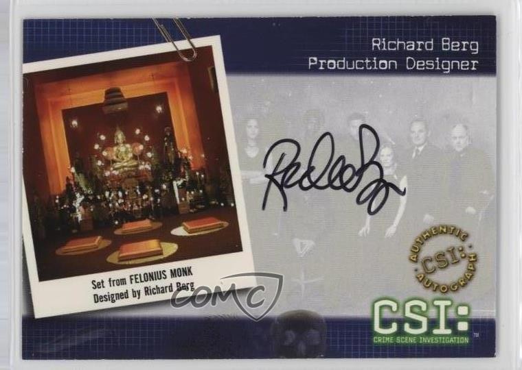 2003 Strictly Ink CSI: Crime Scene Investigation Series 2 Richard Berg Auto 1m1a