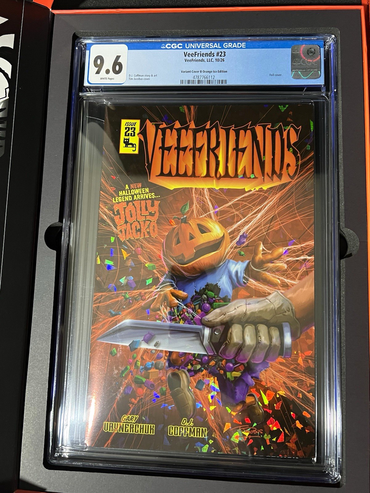 VeeFriends #23 Jolly Jack-O Orange Edition NYCC 2026 CGC 9.6 con borsa gigante