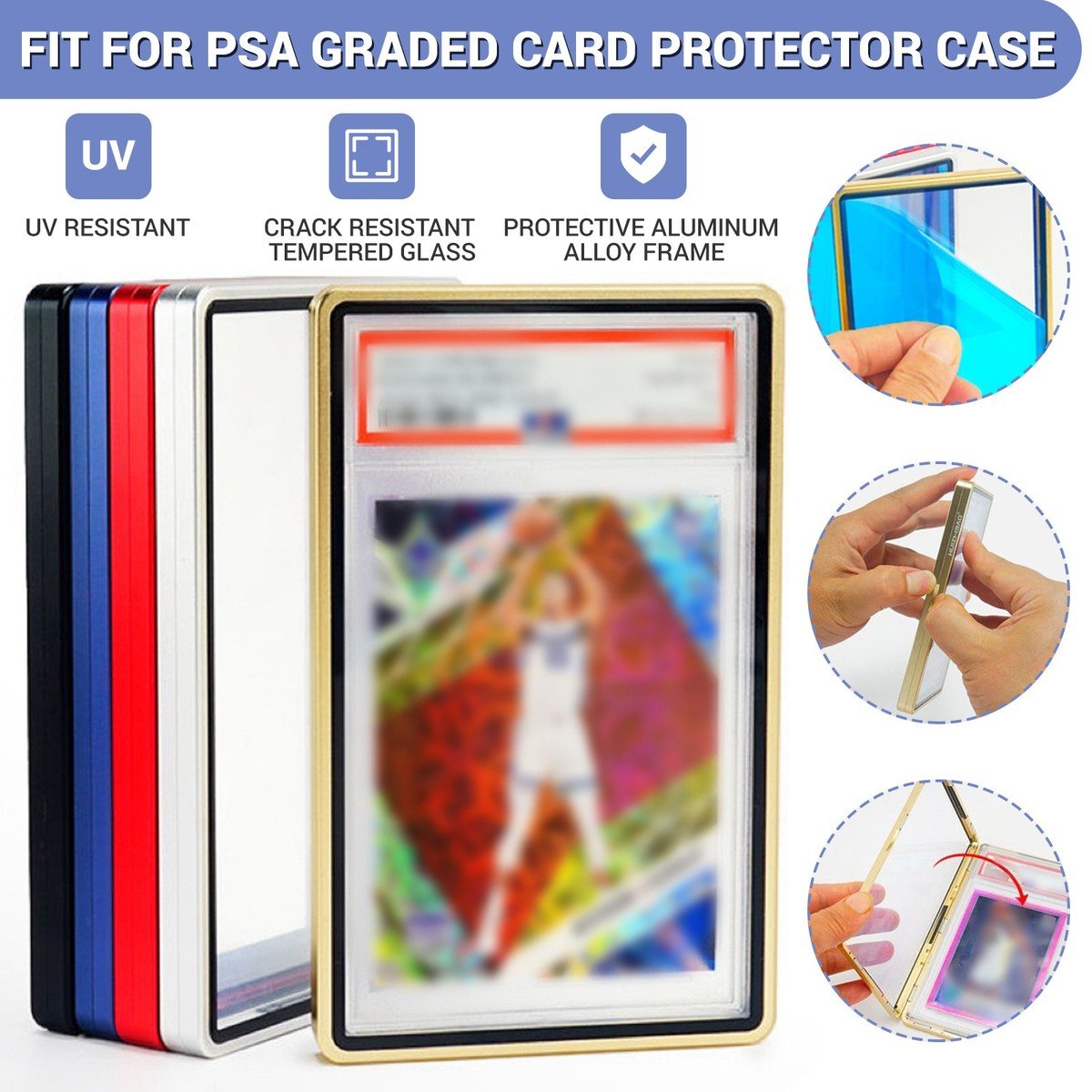 Magnetic Metal Slab Protector for PSA Graded Cards Scratch Resistant & Stackable