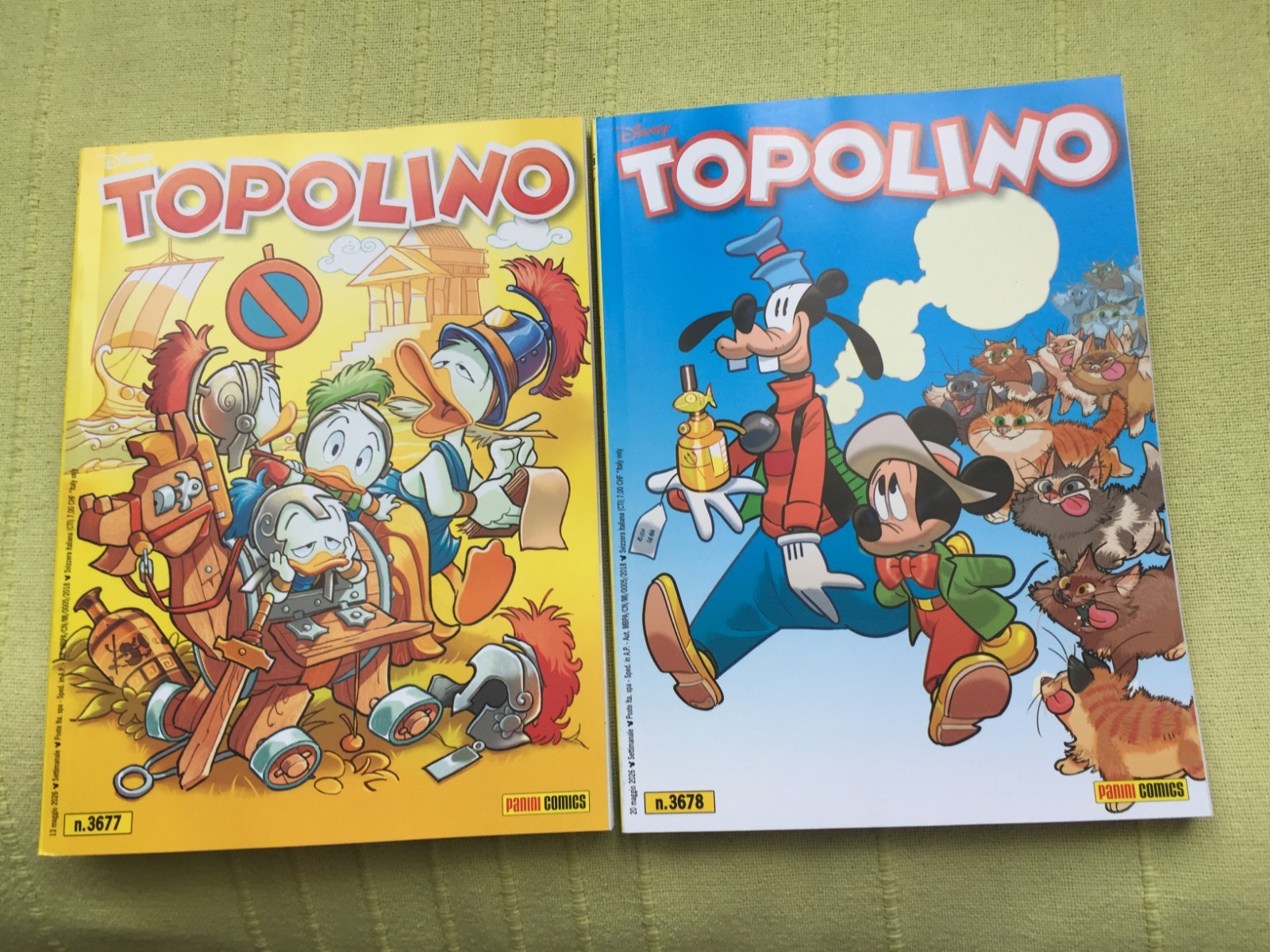 TOPOLINO 3677 E 3678, CON STORIA ANTICA THARROS IN SARDEGNA IN 3 PUNTATE. NUOVI!