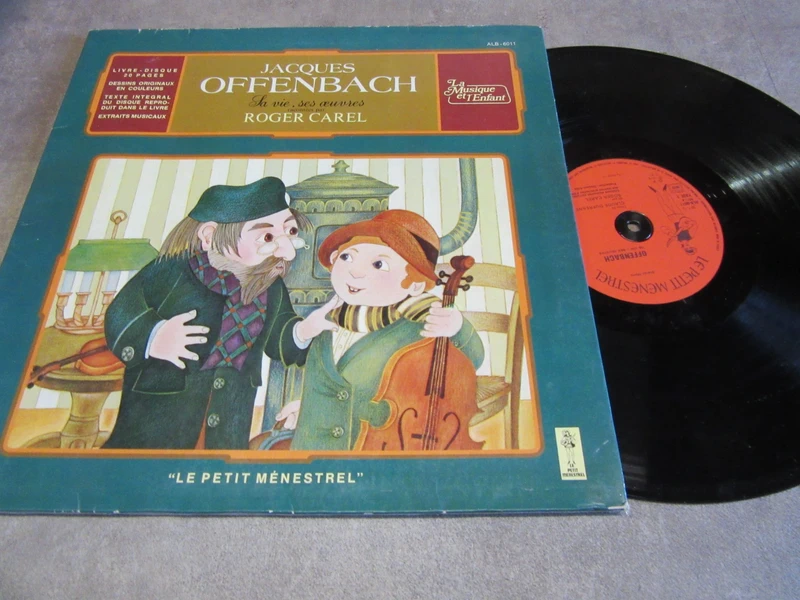 livre disque vinyle 3 tours  jacques offenbach  sa vie ouvres par roger carel