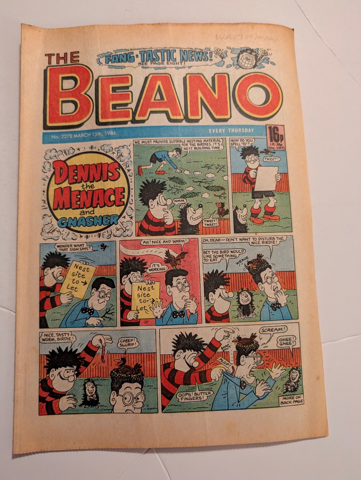 Beano Comic No 2278, March 15th 1986.