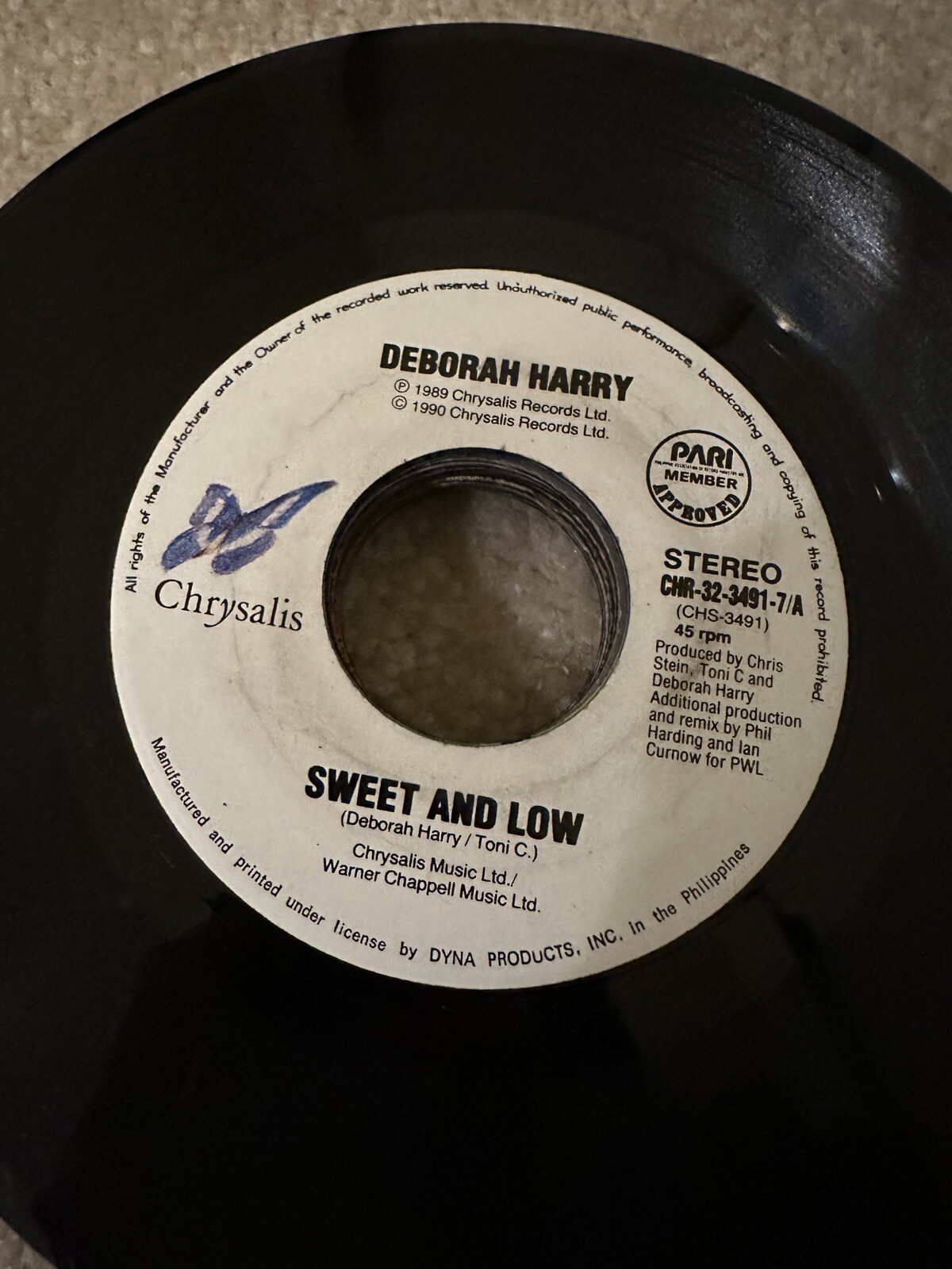 Deborah Harry 45 rpm Philippines 7" Blondie Sweet And Low