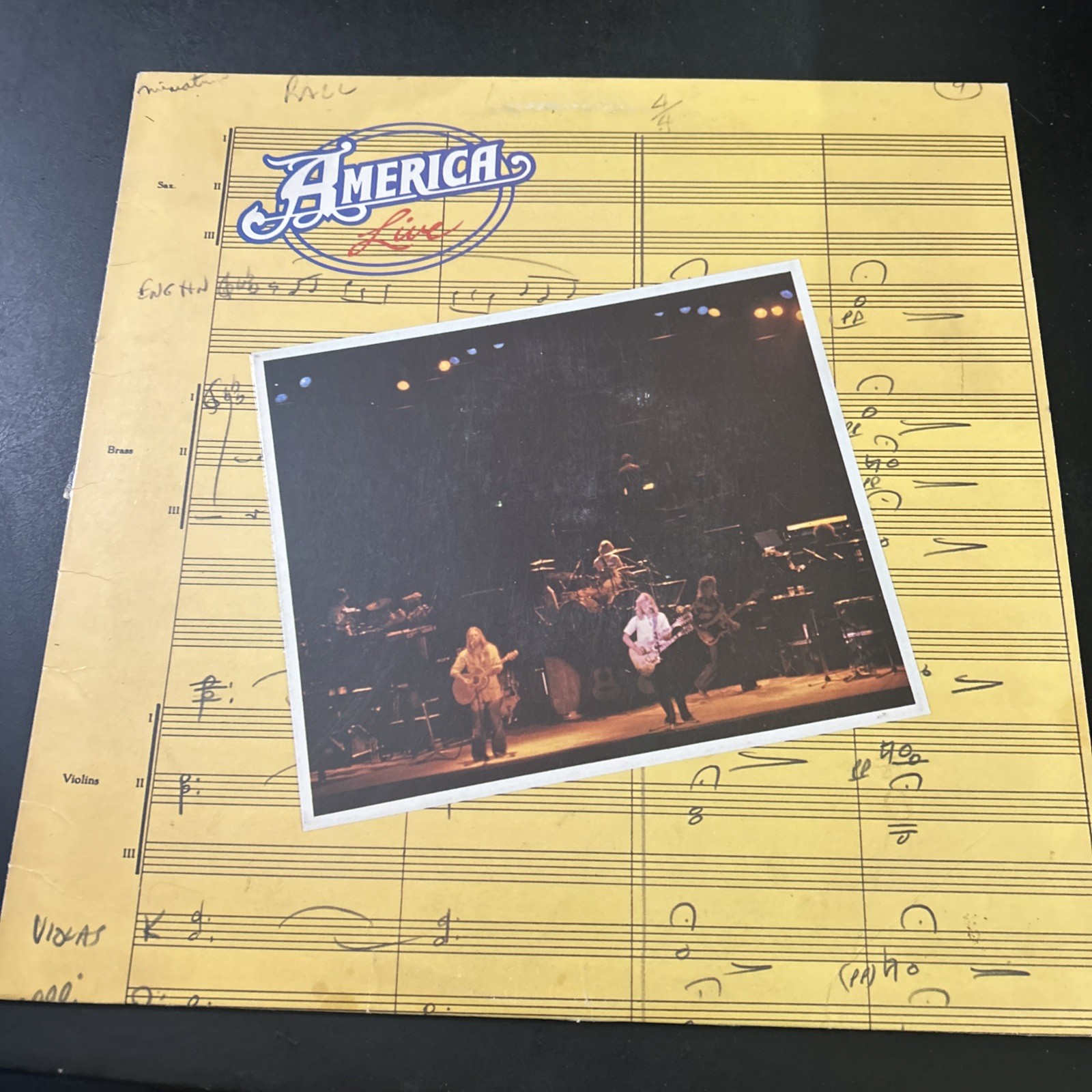 America - Live - 1977 Warner Bros Pop Rock Vinyl LP Record Album!