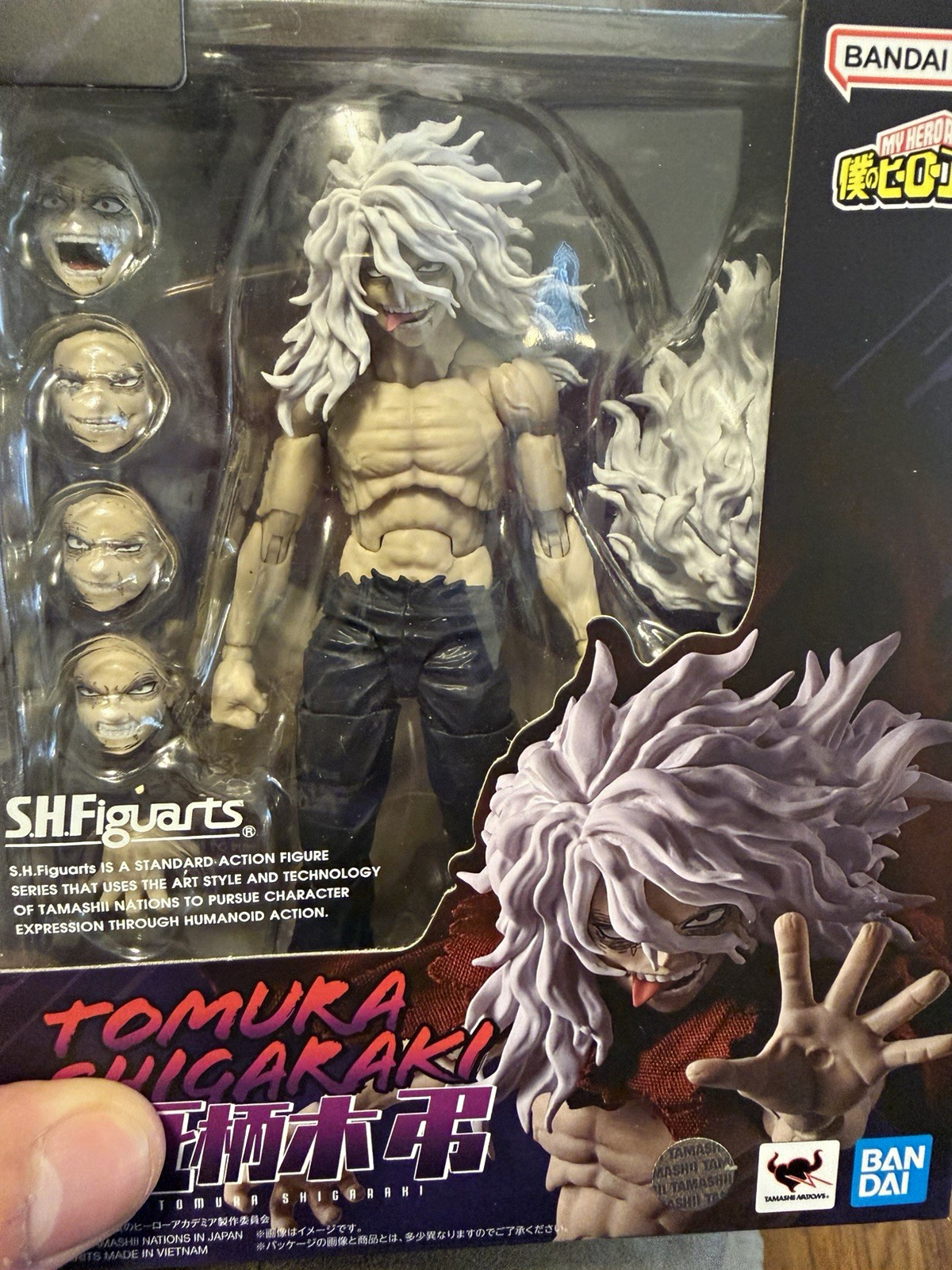 S.H.Figuarts My Hero Academia Tomura Shigaraki Action Figure Hands/Faces 15+