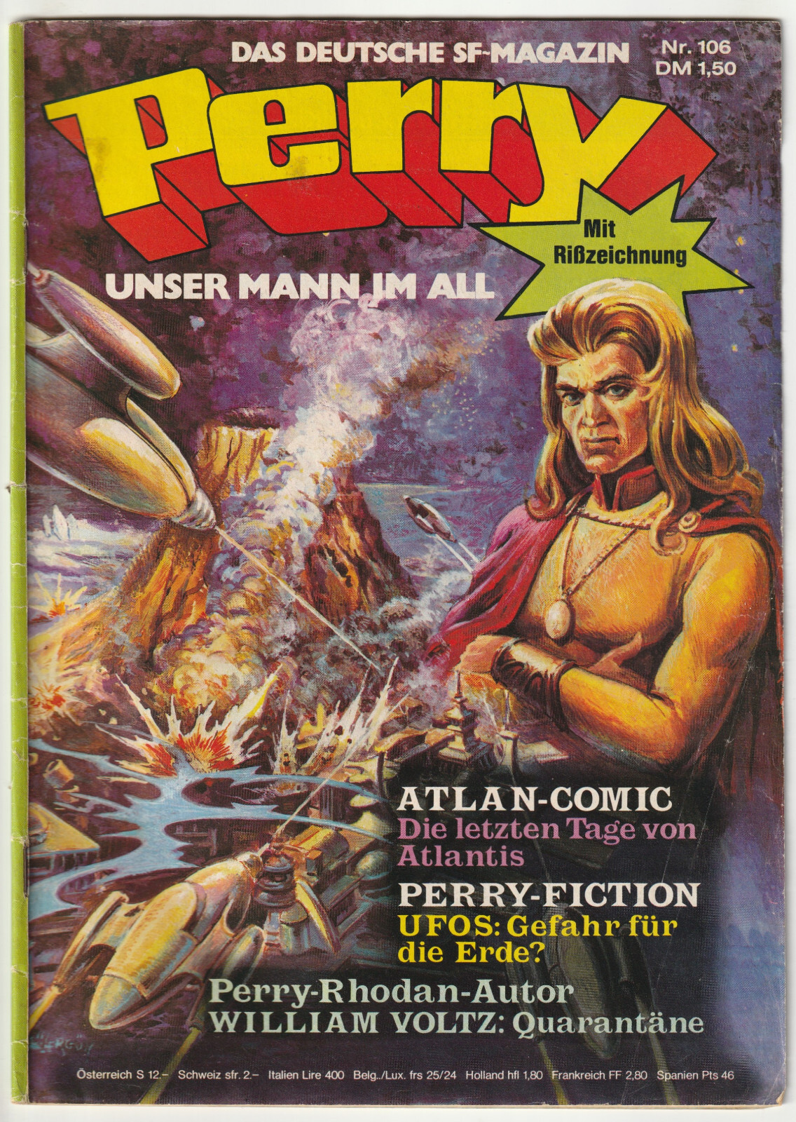 ✪ PERRY OUR MANN IM ALL #106 + Atlan/disegno a strappo, Moewig 1974 COMICHEFT Z2-