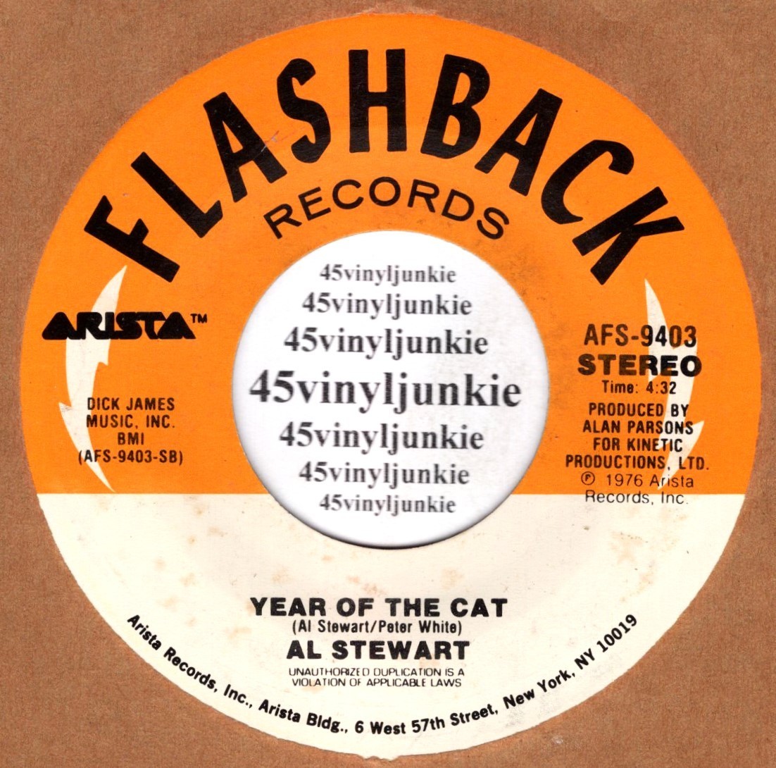 Al Stewart 45 rpm "Year Of The Cat" b/w "Time Passages" on Arista Records