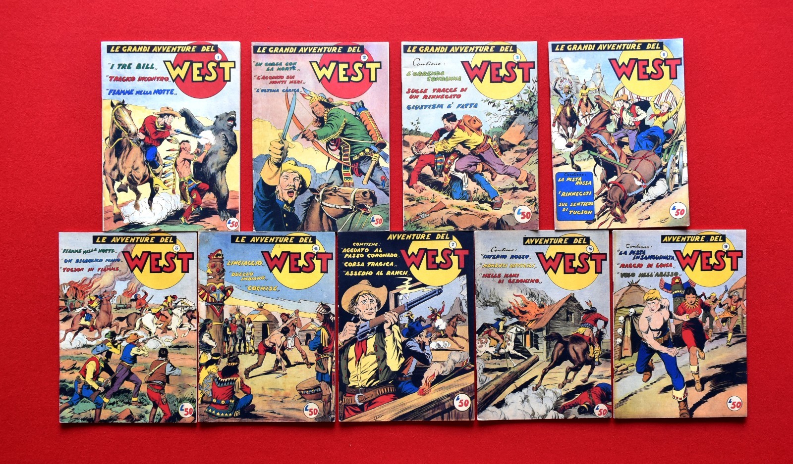 AVVENTURE DEL WEST  1^ SERIE 1/9   COMPLETA   Ed. AUDACE  ANASTATICA  (D)