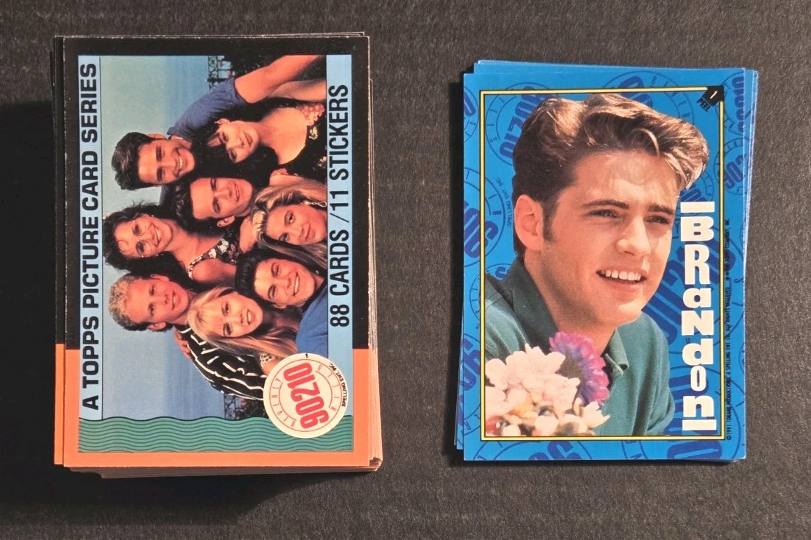 Topps Beverly Hills 90210 1991 set completo 88 carte + 11 adesivi 