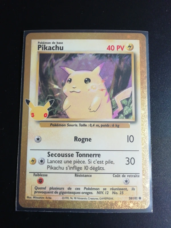Pikachu 58/102 reprint 30 ans