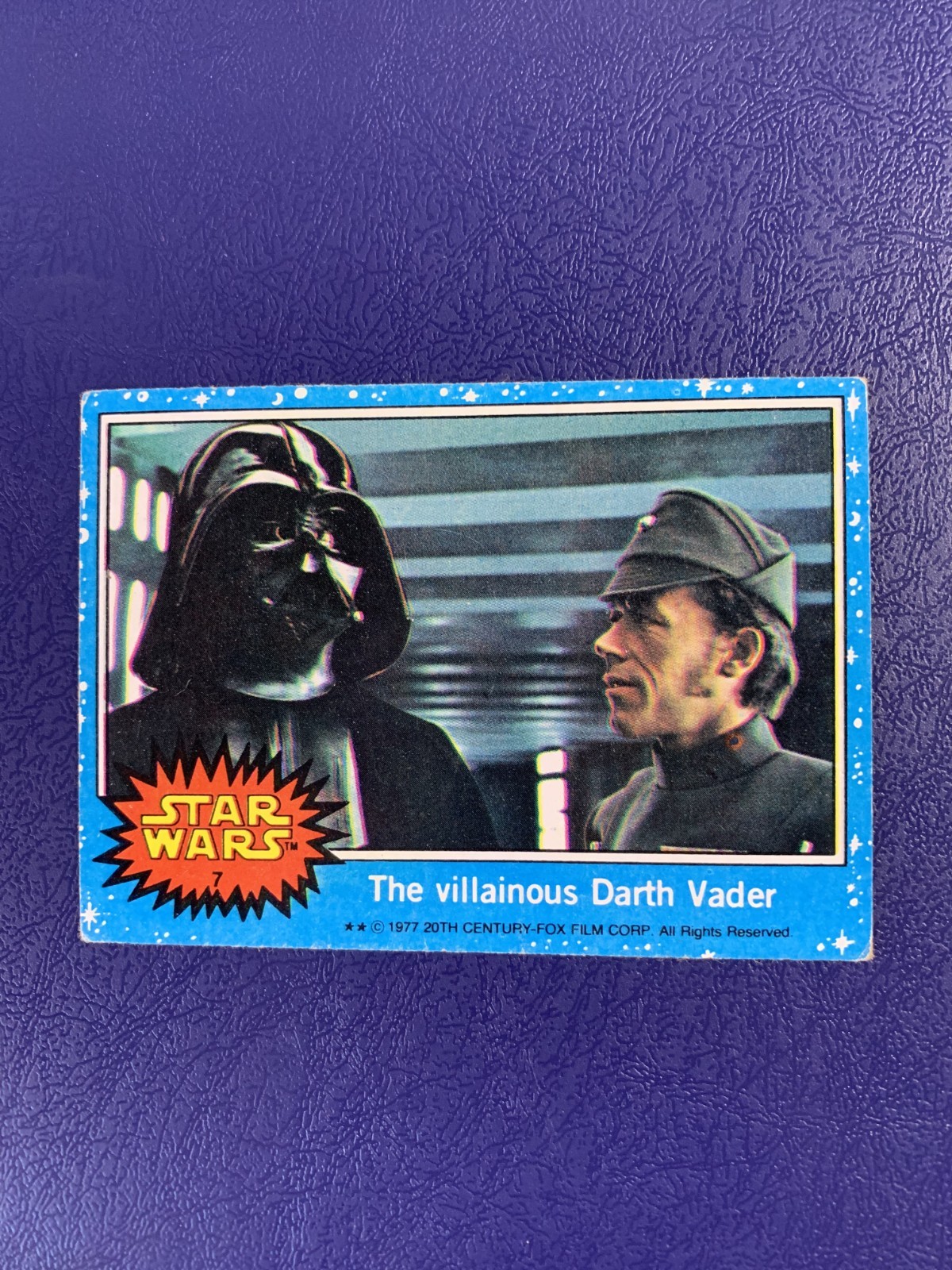 1977 Topps Star Wars Serie 1 (Blu) #7 Il cattivo Darth Vader RC Rookie