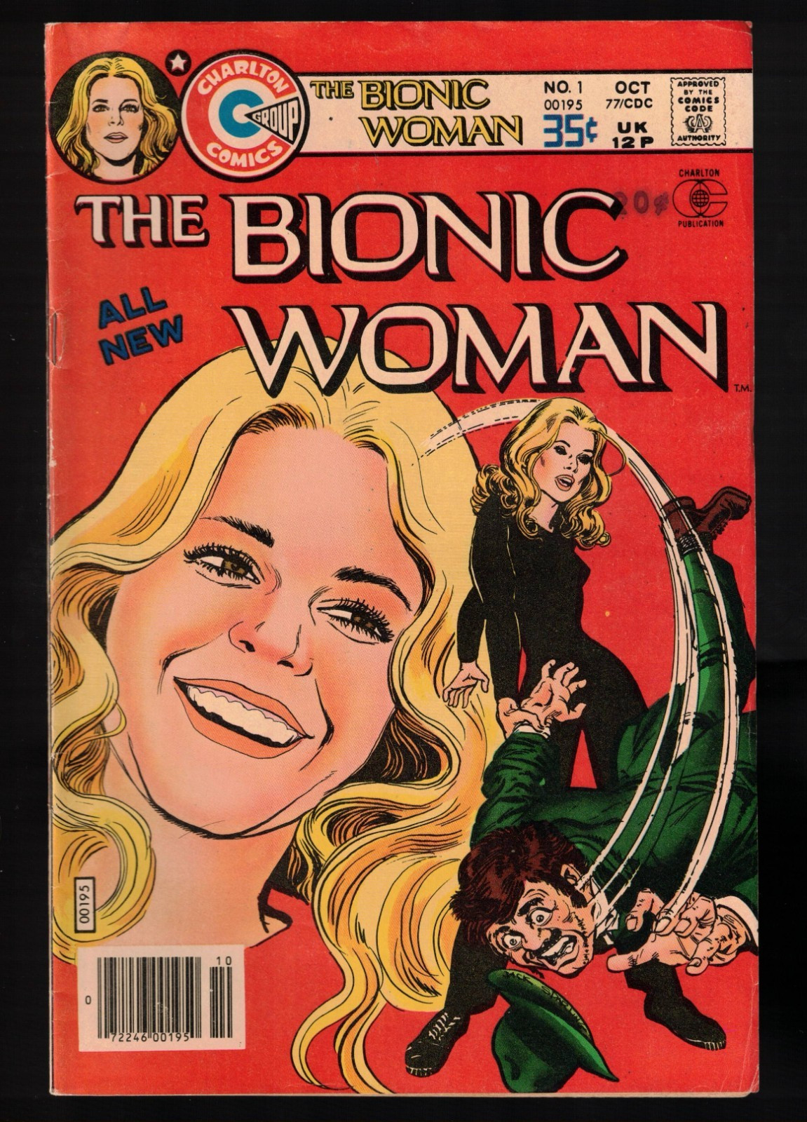 Bionic Woman #1 Lindsay Wagner Charlton gruppo fumetti 1977 fine