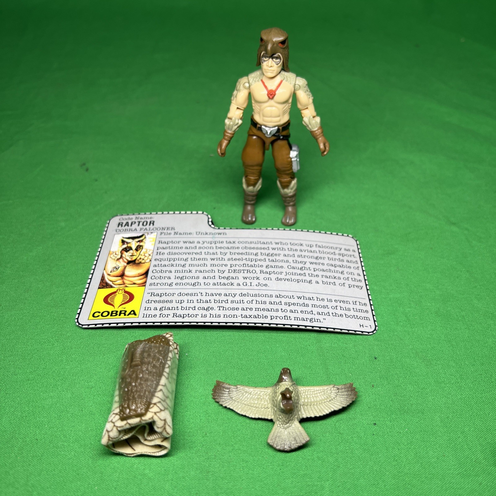 GI Joe Raptor 1987 v1 *100% COMPLETE w/File Card, Vintage High Grade