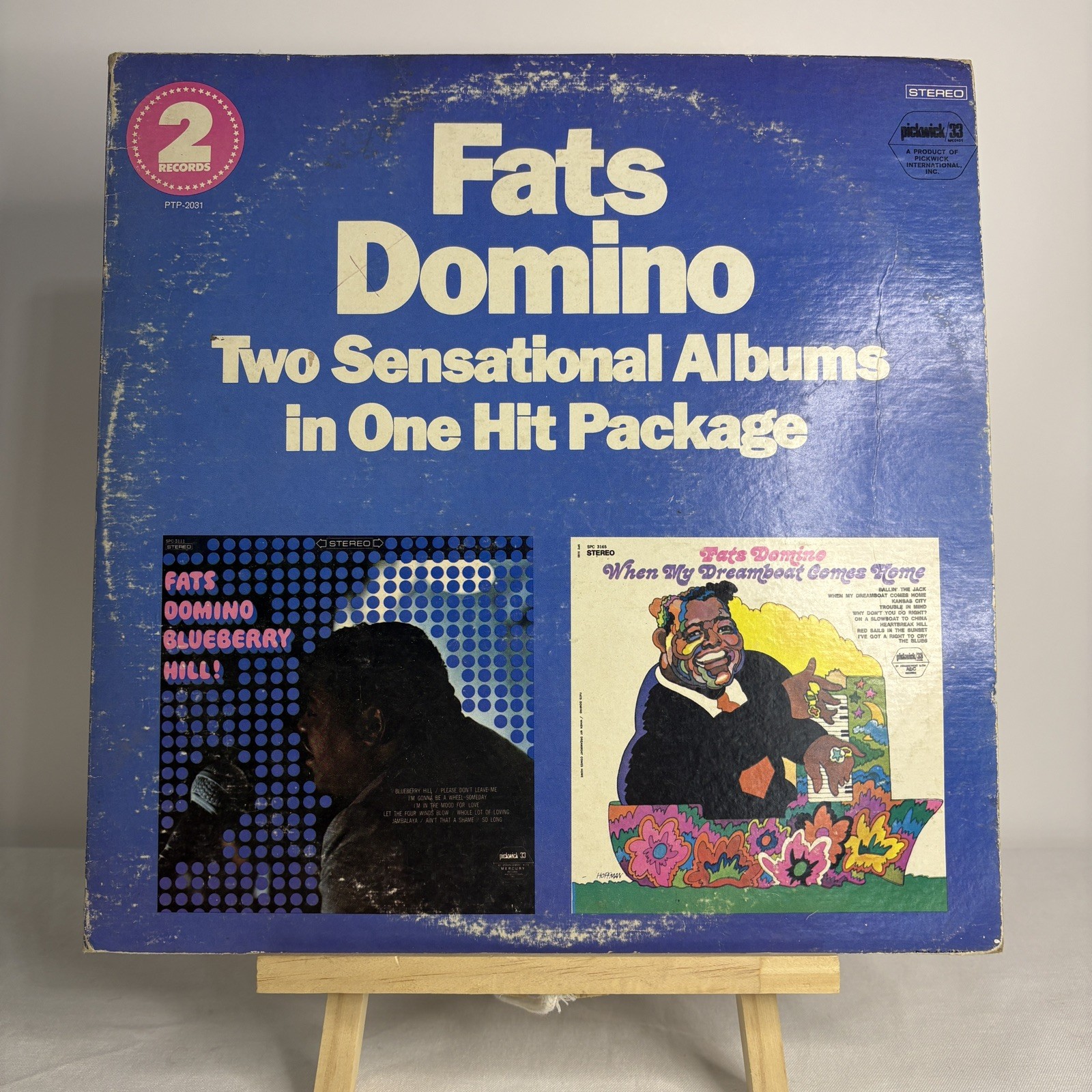 Fats Domino Two Sensational Albums LP Pickwick PTP-2031 Stereo Vinyl 111924WR