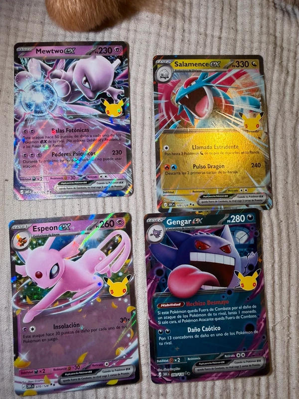 Lote 4 cartas Pokémon