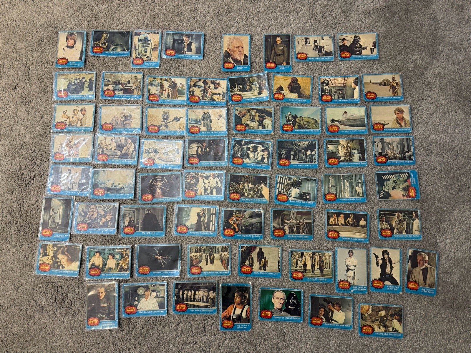 1977 Topps Star Wars Blue Series 1 1-66 Card Set Rare Vintage (64/66)
