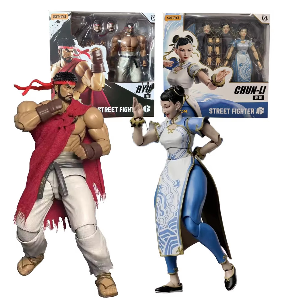 Figure videogioco ufficiali Street Fighter 6 Chun Li Ryu 52Toys retrò 16 cm
