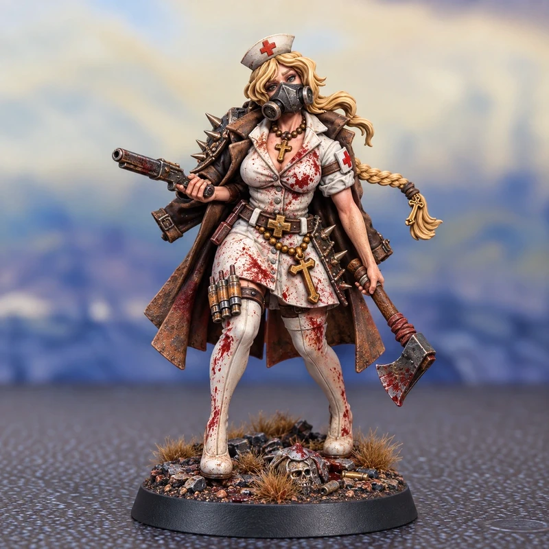 infermiera guerriera grimdark – miniatura in resina