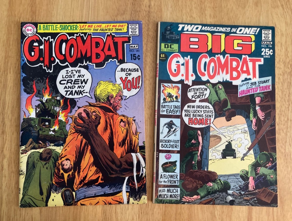 Lotto di *2* 1970-71 G.I. COMBAT: #141 (da FN++ a FN/VF) + 146/Gigante! (VF-, Leggi)