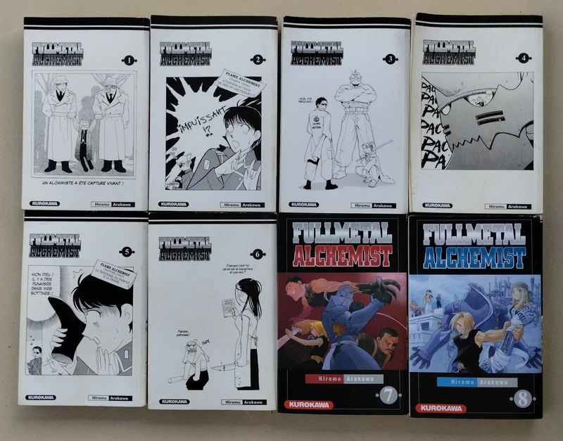 Lot de 8 Mangas Fullmetal Alchemist Tomes 1 à 8