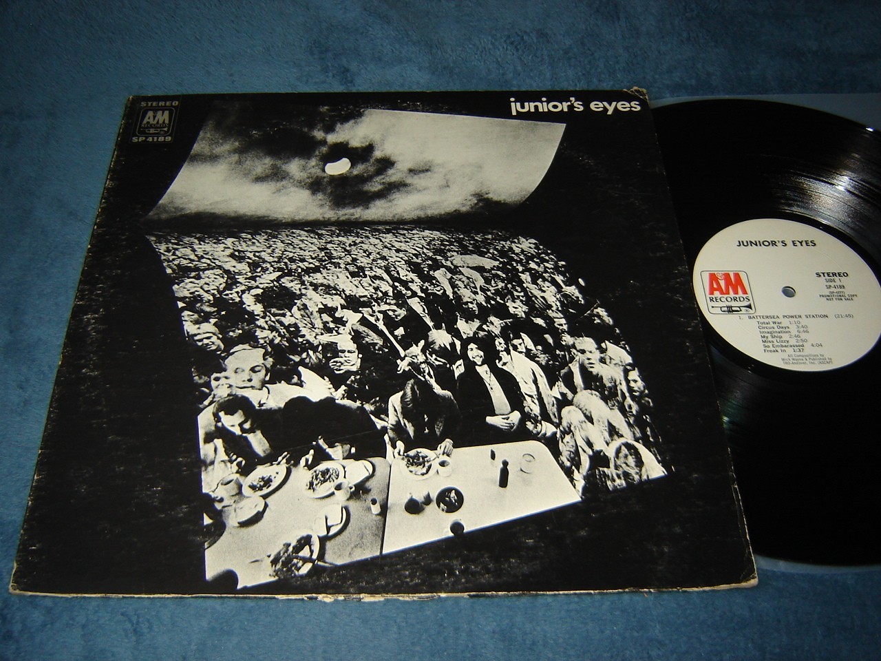 Junior's Eyes - Battersea Power Station LP EX shape white label promo prog psych