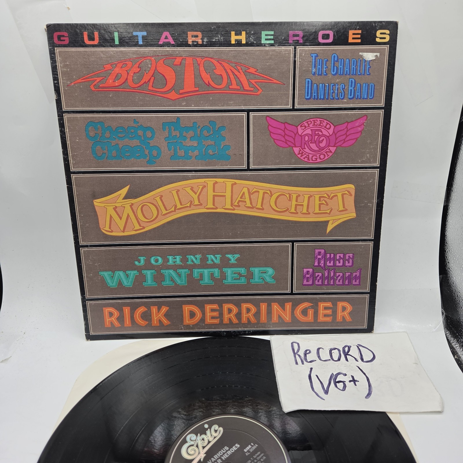 Guitar Heroes Vinyl LP Record 1980 Epic Classic Rock Rock 33 RPM VG+