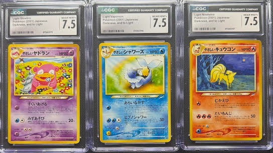 CGC 7.5 LIGHT SLOWBRO 80 VAPOREON 134 NINETALES 38 DARKNESS AND TO LIGHT POKEMON