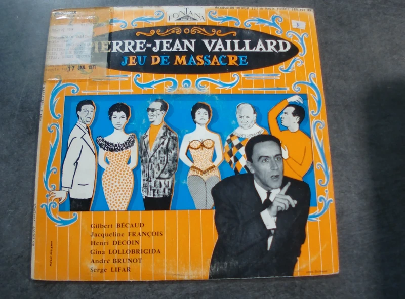 vinyle 25cm pierre jean vaillard -jeu de massacre -fontana 660207mr