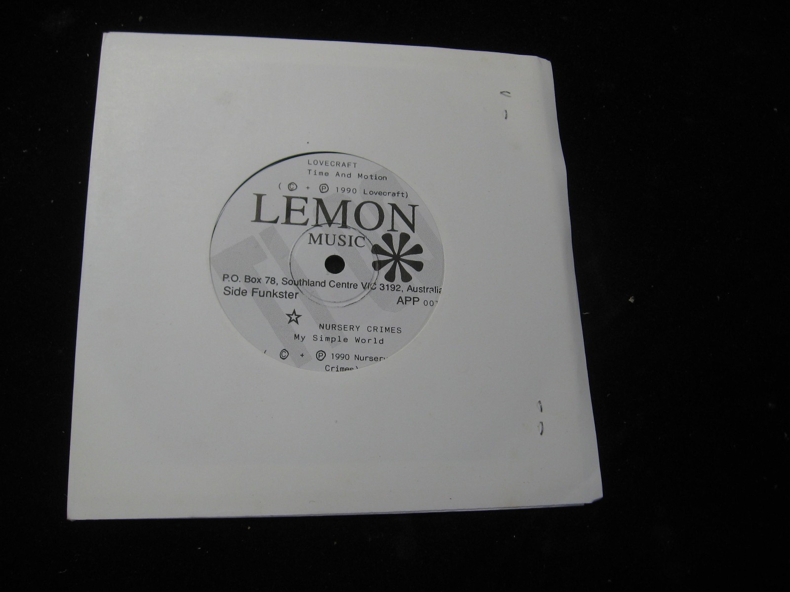 1990 Lemon Music Pray TV Ring Road Fiendish Glee Heave Ho Promotional 7" Single