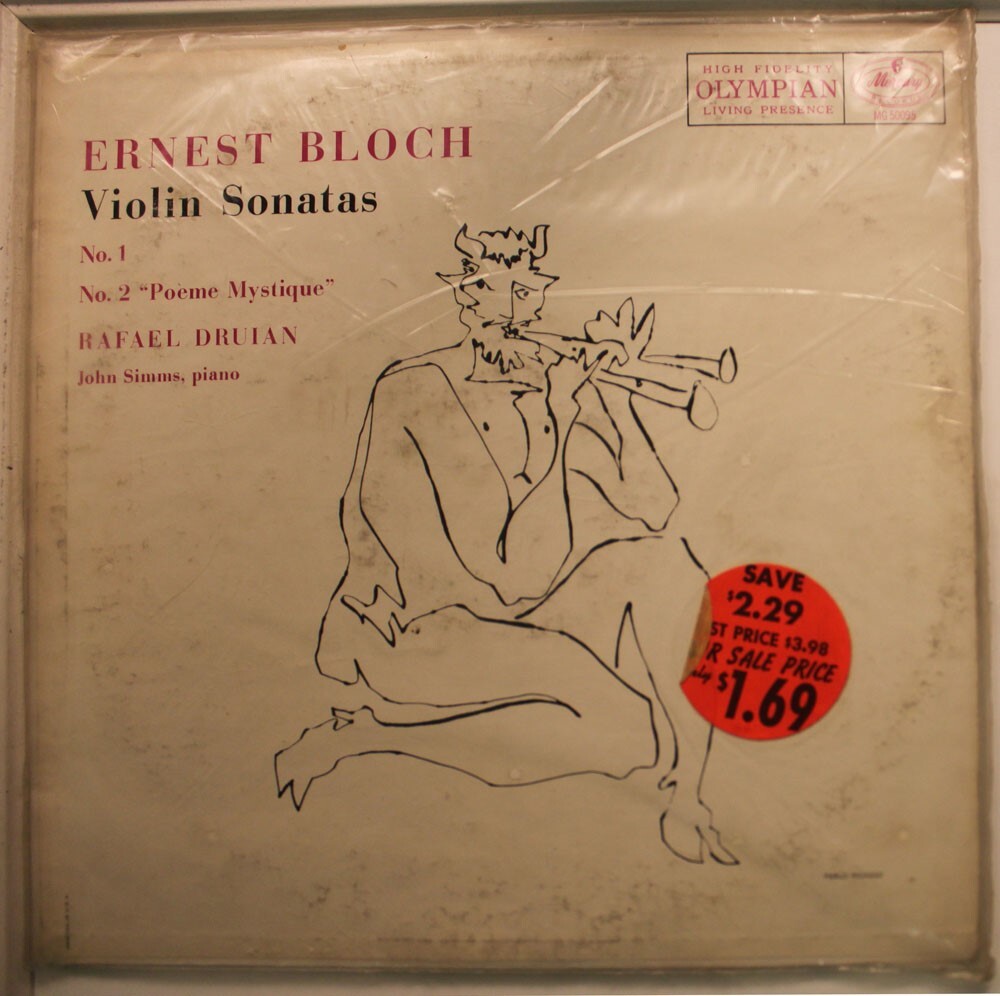 Bloch (Picasso) LP Violino Sonatas No. 1 No. 2 Poeme Mystique On Mercury -