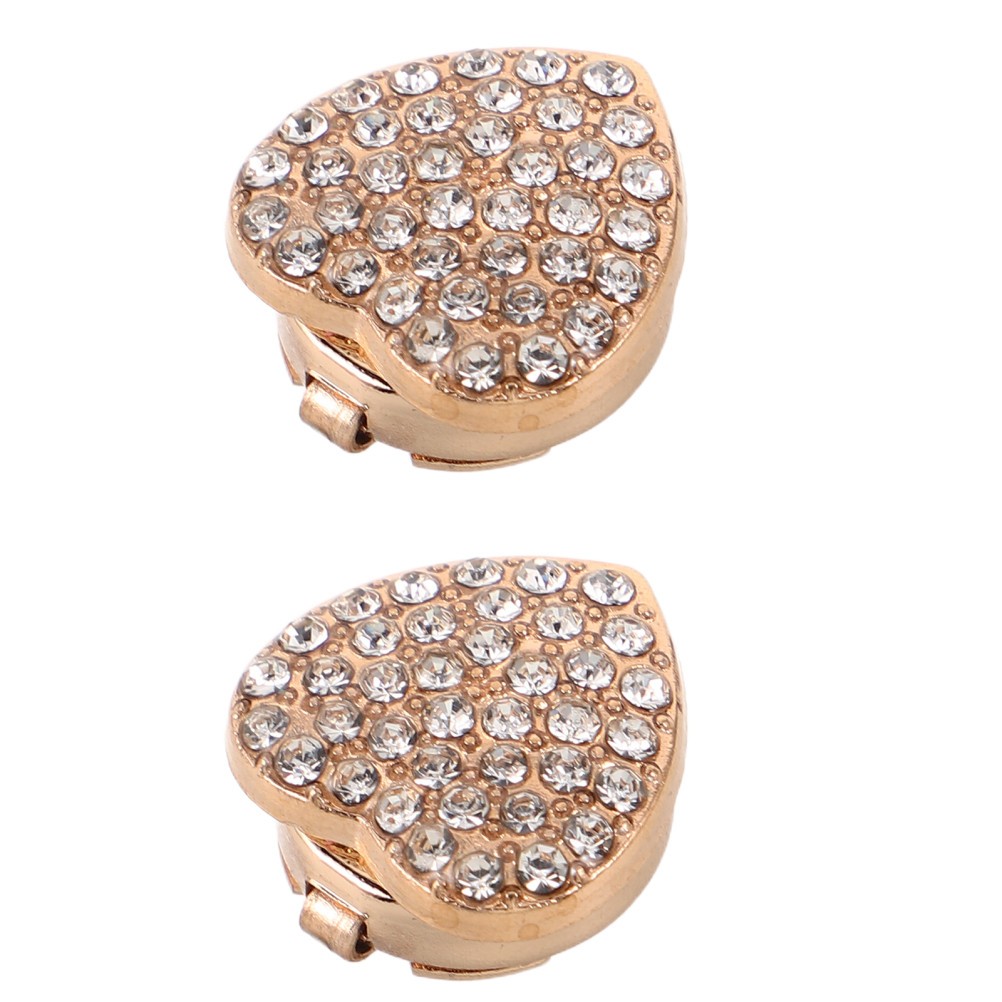 6 Knopfhüllen für Damenblusen, herzförmige Strass-Manschettenknöpfe,