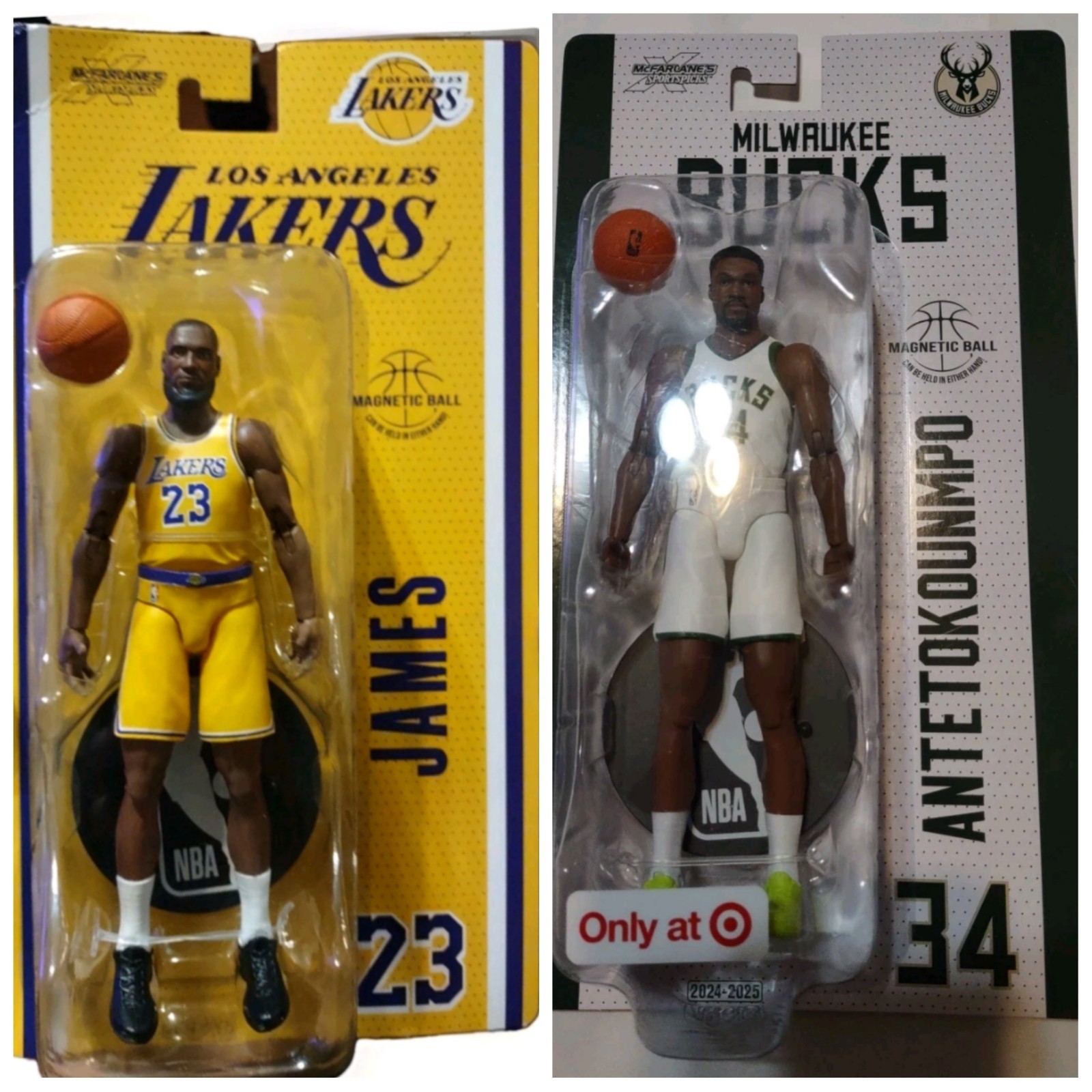 McFarlane Toys Sports Picks Bundle Giannis Antetokounmpo and LeBron James.