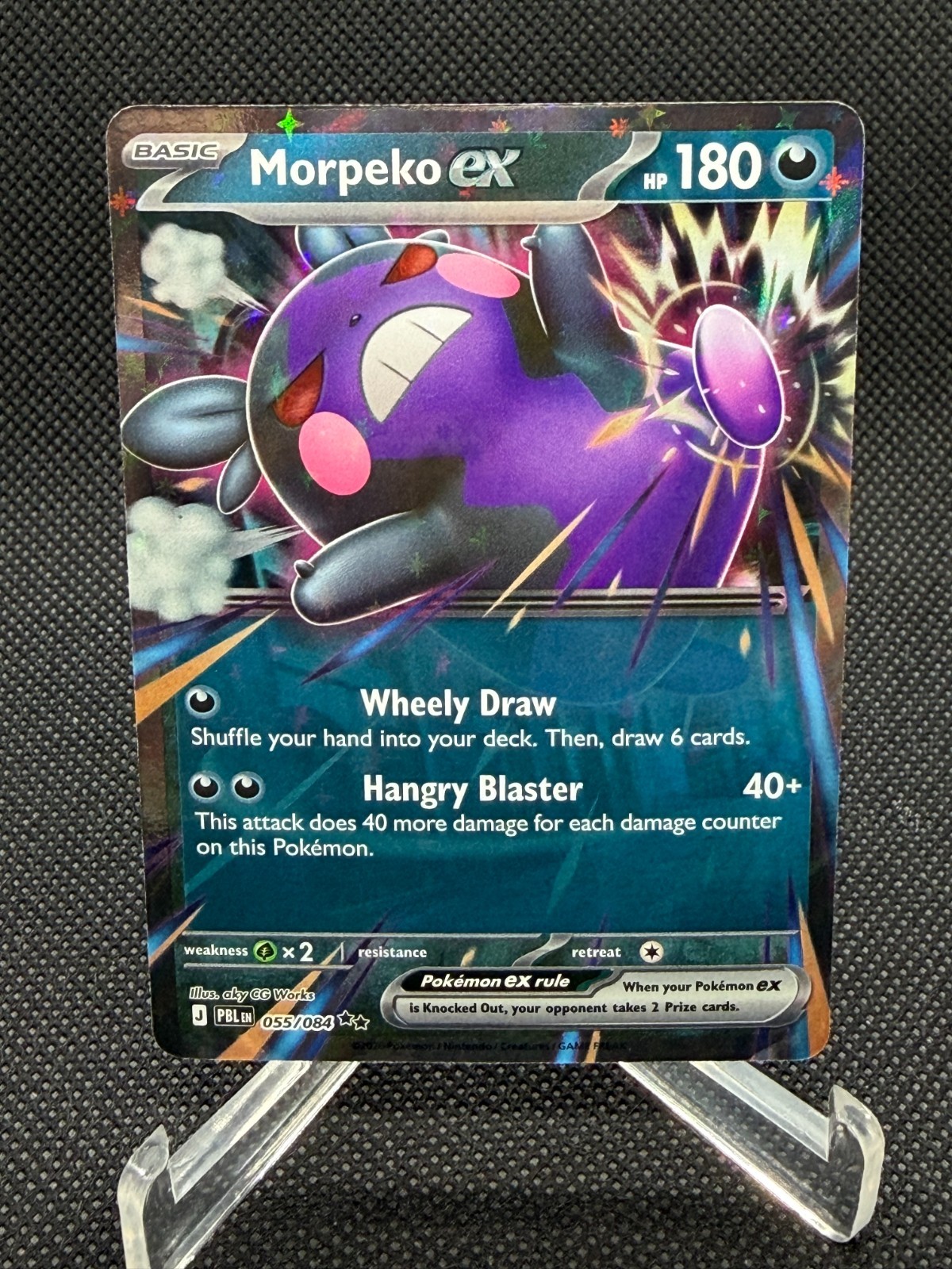Morpeko ex 055/084 Holo Doppio Raro ME05 Pitch Pokémon Nero TCG NM