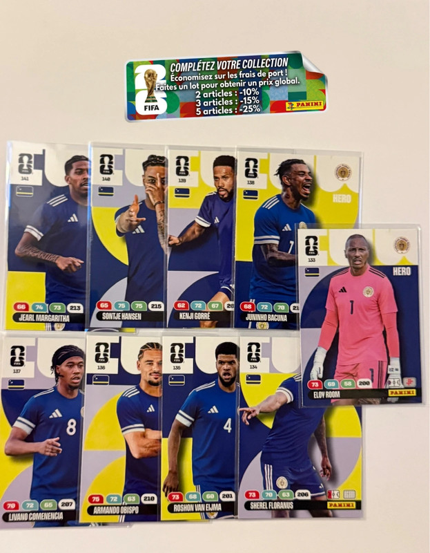 Lot de joueurs : Curaçao / Hero - Cartes Panini Fifa World Cup 2026