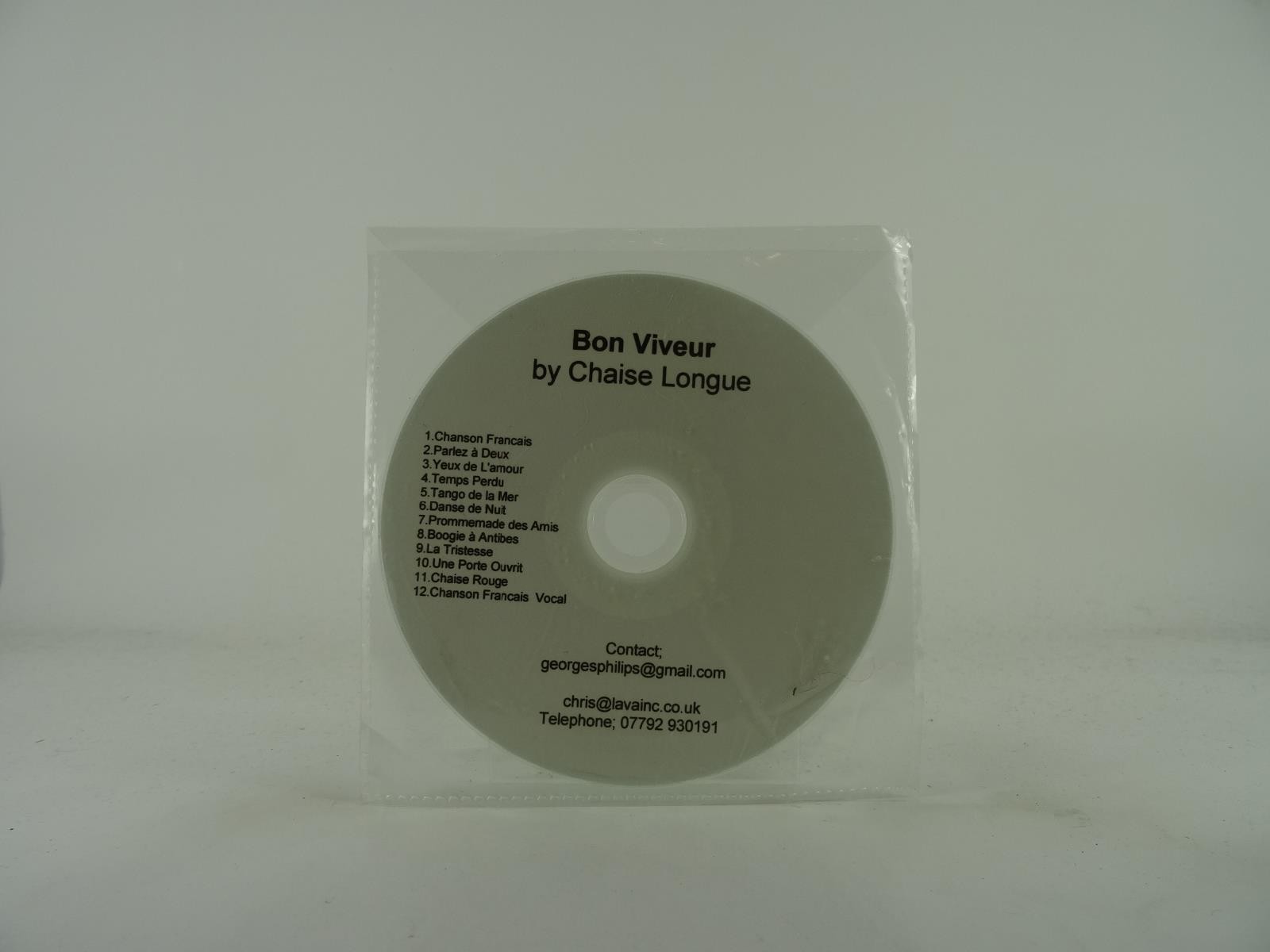 CHAISE LONGUE BON VIVEUR (101) 12 Track Promo CD Album plus Plastic Sleeve 