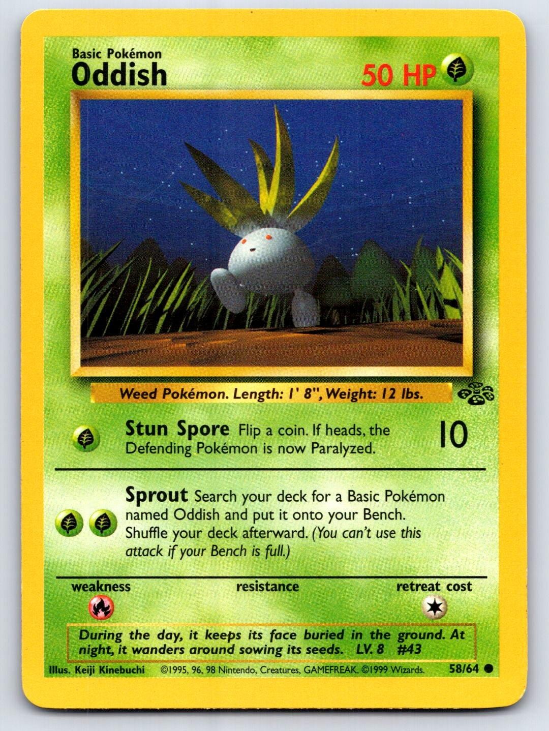 Pokemon Giungla Comune Strano 58/64 Illimitato Giocato Leggermente
