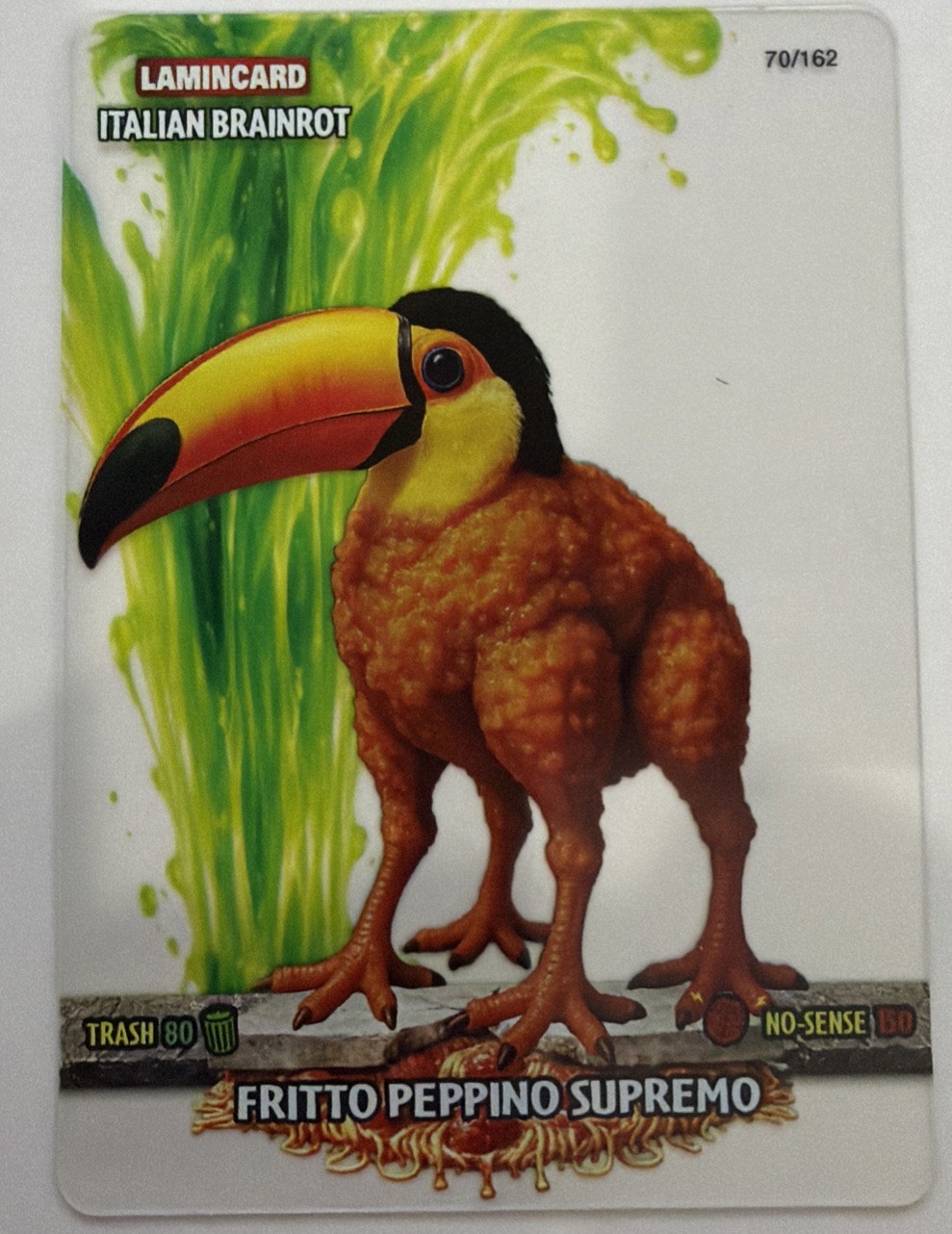 2026 ITALIAN BRAINROT LaminCard CAOS 💥 70/162 FRITTO PEPPINO SUPREMO 🦜 (C)