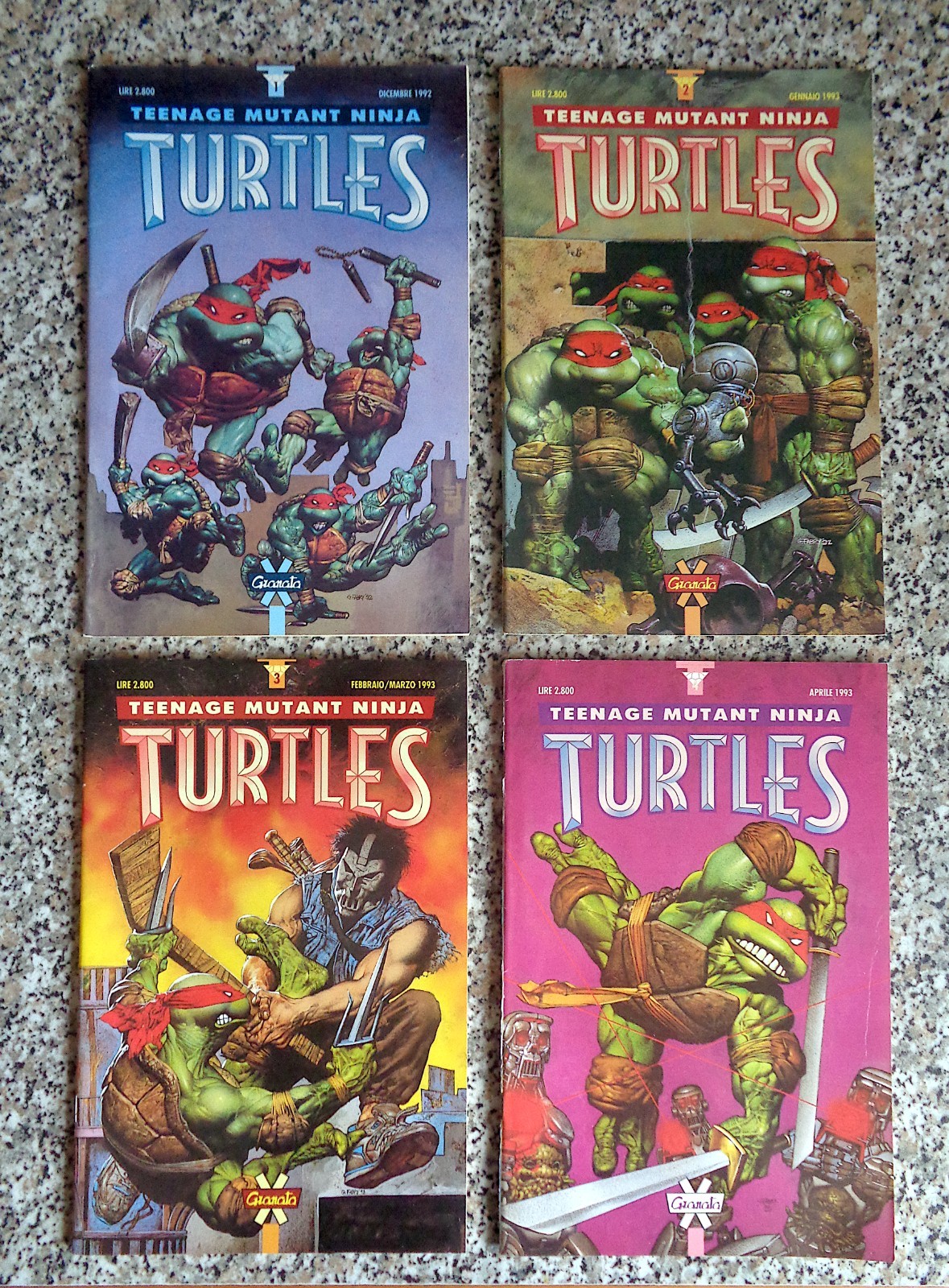 TEENAGE MUTANT NINJA TURTLES GRANATA  PRESS SERIE COMPLETA 1-2-3-4