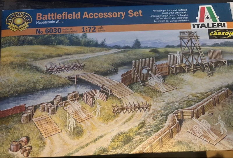 Italeri 6030 Battlefield Accessory Set 1:72 – Napoleonische Kriege geöffnet und aus Nachlass