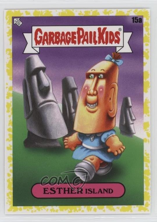 2023 Topps Garbage Pail Kids Go on Vacation Phlegm Yellow Esther Island #15a a8x