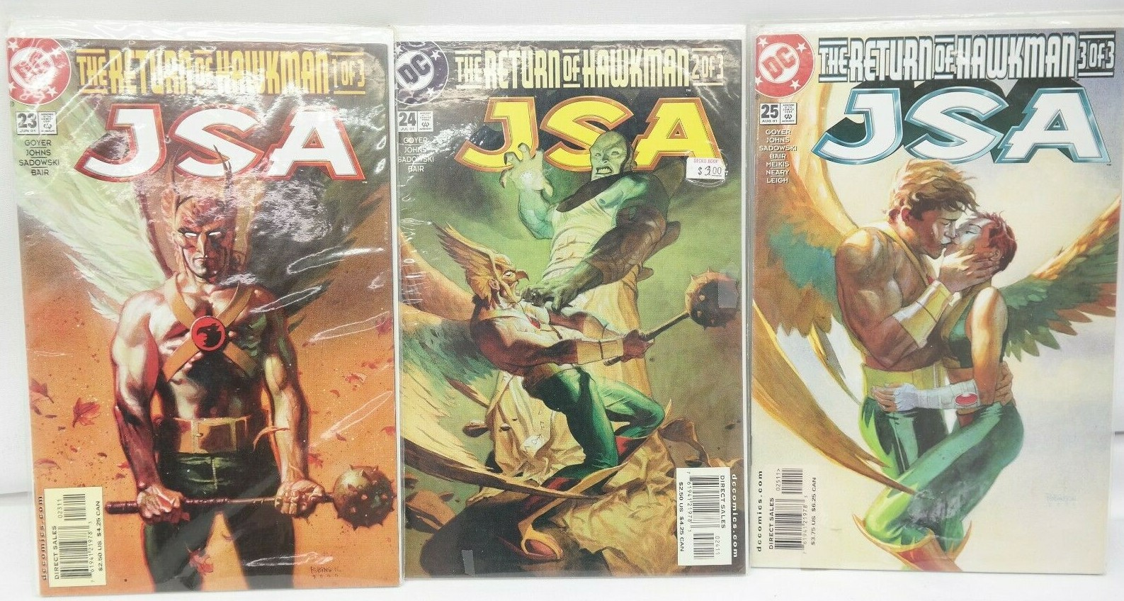 DC Comics JSA The Return of Hawkman #23 #24 & #25 Lot of 3  EL