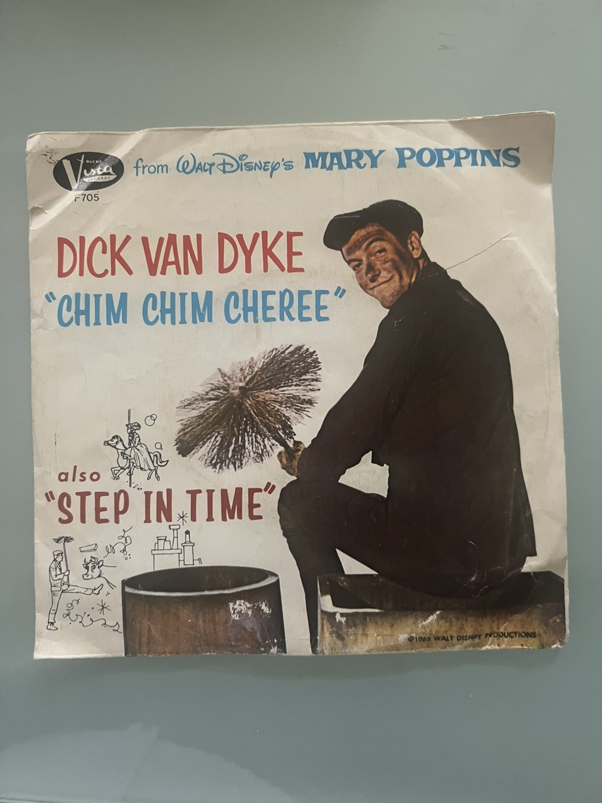 Picture Sleeve 45 Dick Van Dyke - Mary Poppins -  Chim Chim Cheree